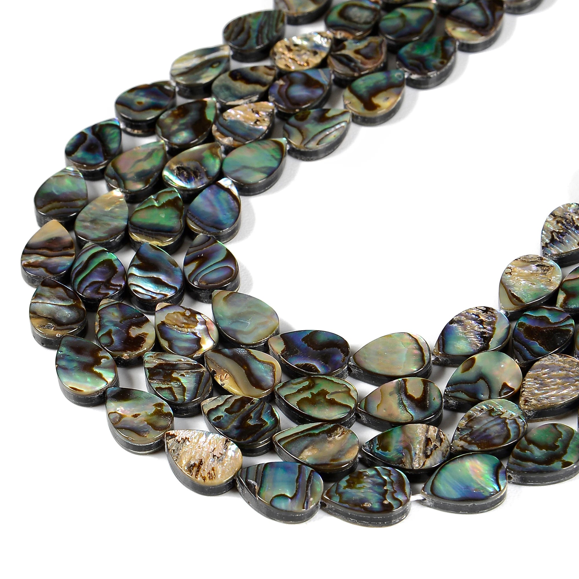 Whole Sale 8x12mm 12x16mm 13x18mm Teardrop Shape Bead Strand Natural Bulk Abalone Shell Beads for Necklaces Jewelry Making