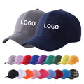 Wholesale 100% Cotton Unisex Hats Metal Buckle 6 Panel Gorras Heat Stamping  Embroidered Baseball Cap Custom Logo