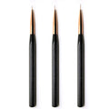New Design 3pcs Hexagon Black Glitter Luxury Plastic Handle Nail Art Liner Brush Set Professional Manicure Painting Brush DIY