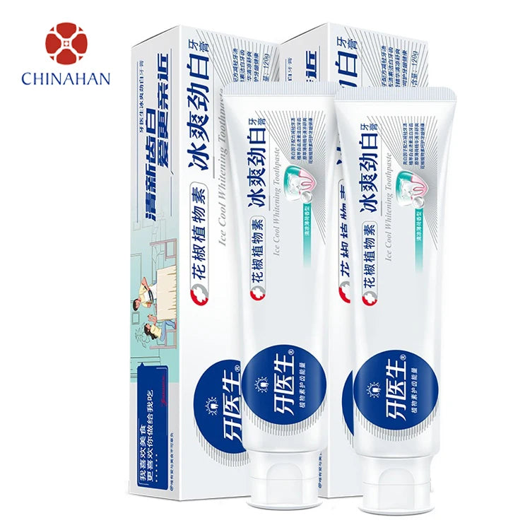 OEM Wholesale Ice Cool Teeth Whitening Stain Removal Clean Tooth Paste Mint Flavor Fresh Breath Toothpaste for Oral Care Health