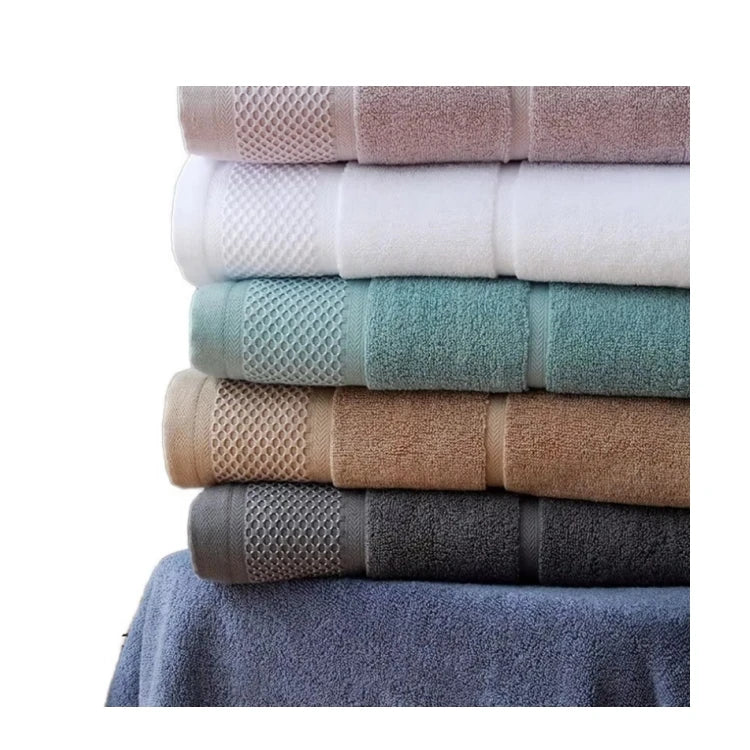 100% Cotton Luxury Bath Towel Set Large Size 70*140 Solid White Gray Color Quick-Dry Jacquard Technique Soft Face Towel Luxury
