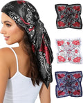 Wholesale 90x90cm Satin Square Head Scarf Custom Ladies Silk Neck Scarf Bandanas Bundle for Valentine's Day for Outdoor Adults