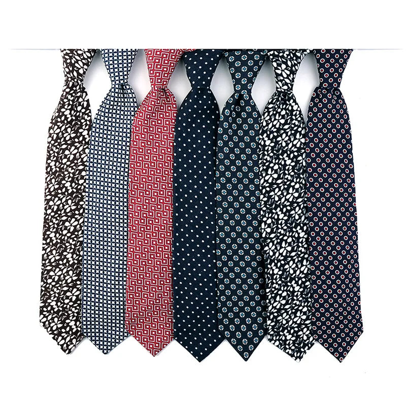 Fashion Handmade Printed Floral Cotton Linen Ties Mens Printing Neckties Cravats for Gift