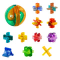 QIYI Educational 3D Plastic China-Chic Glaze Edition Transparent Kongming Lock Puzzle Toys for Kids Gifts