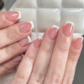 High Quality French Tip Short Press on Nails Press on Nails De Luxe