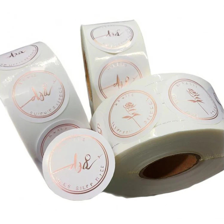 Waterproof Adhesive Sticker Label Roll Durable Paper Vinyl for Packaging for Candle Craft Use Custom Logo Brand Printing