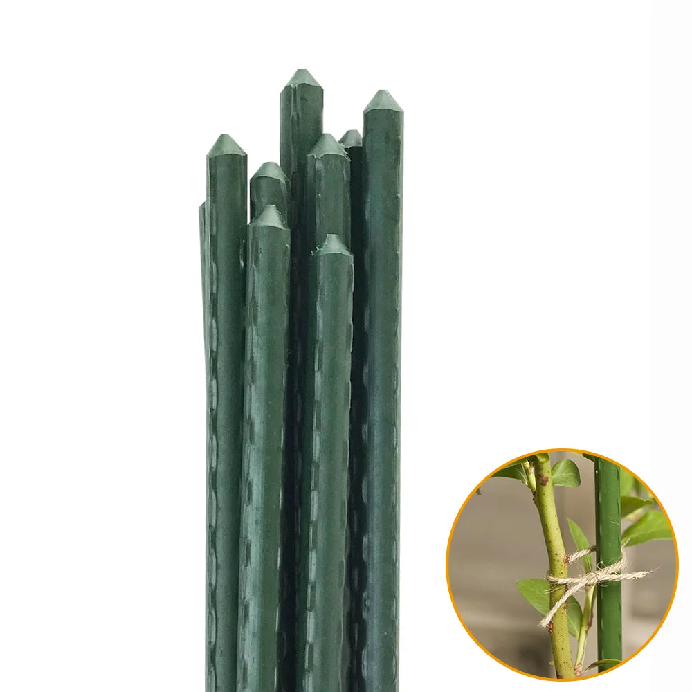 Garden Plant Stake PE Coated Metal Garden Plant Support Stake for Climbing Plants