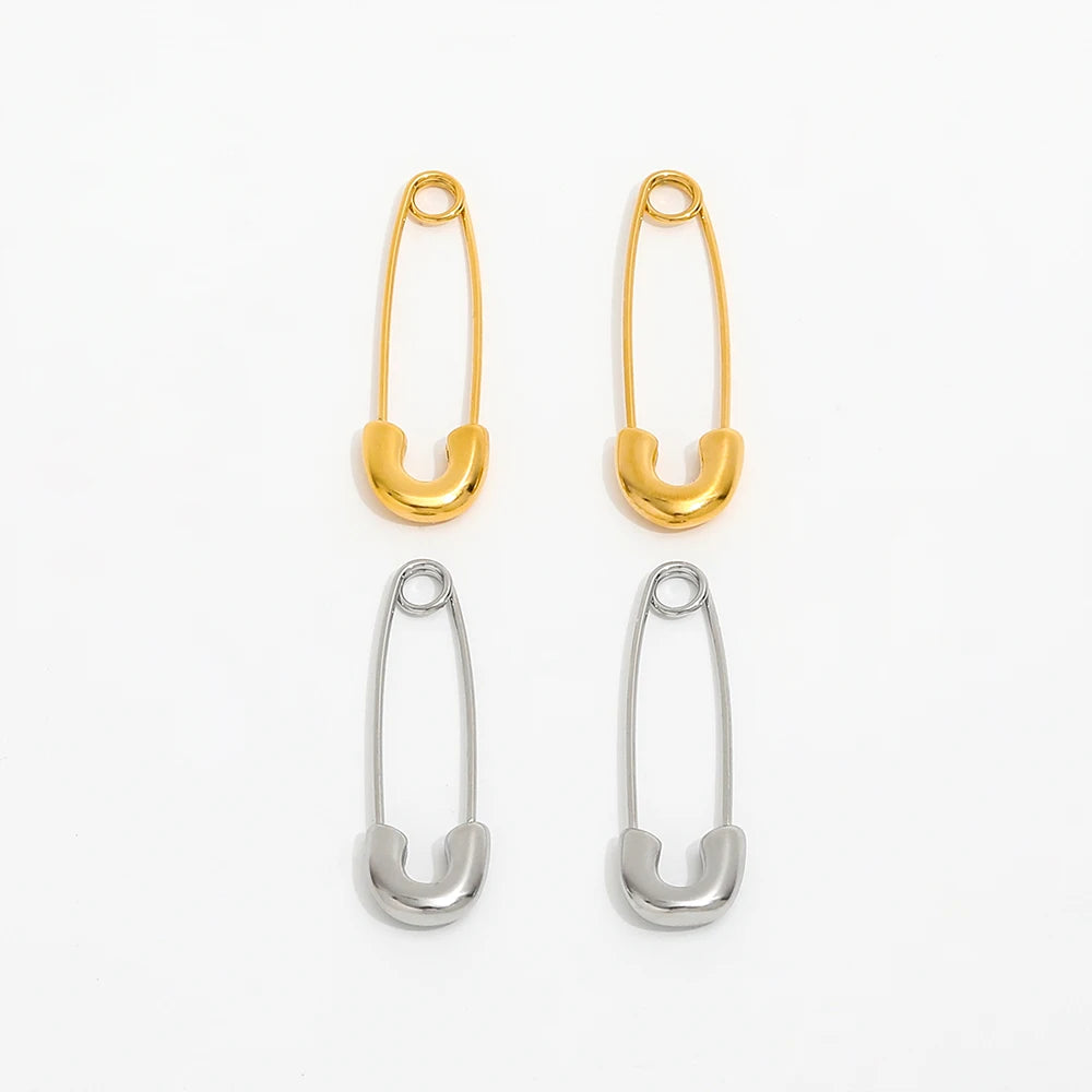 New Trendy Earring 18K Gold Plated Minimalist Pin Drop Earrings for Women Stainless Steel Earrings Wholesale