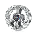 New Original Peace and Love Anti Series S925 Pure Silver DIY Charm Bead Heart Shaped Safety Chain Charm Bracelet for Women