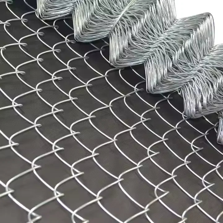 Galvanized Iron Diamond Wire Mesh Fence Zinc Plated PVC Coated Chain Link Farm Fencing Custom Bending 3D Modeling Heat Treated