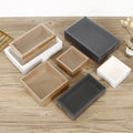 Eco Friendly Recycled Materials White Brown Black Packaging Treat Dessert Toy Paper Cardboard Gift Boxes Wholesale Clear