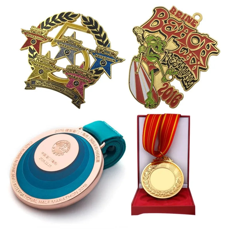 Cheap Sports Marathon Medal Award Souvenirs Blank 3D Medallion and Trophy