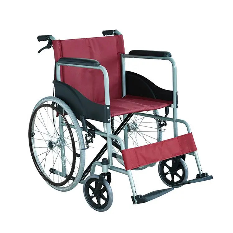 Lightweight Manual Wheelchair Portable Folding Hand Push Adult Disabled Elderly Comfortable Footrest Wheel Chair
