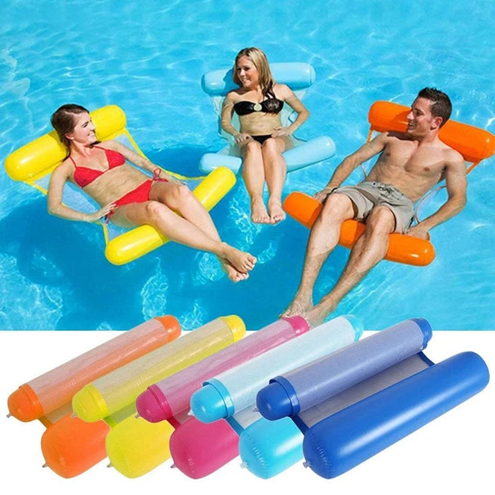 Custom Two Tube Air Water Hammock With Net Pool Floats Pvc Inflatable Water Hammocks Swimming Pool Float Swimming Ring