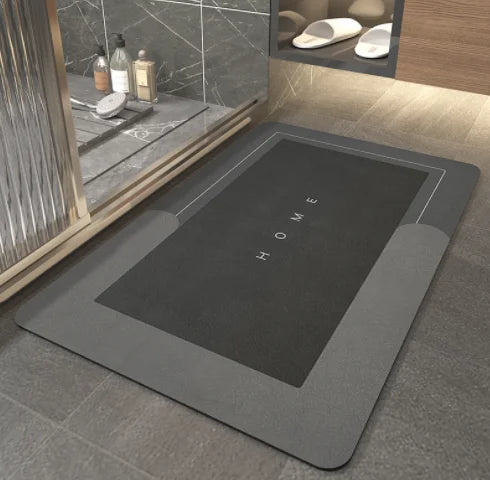 Diatomite Soft Bath Mat Quick Drying Super Absorbent Anti-Slip Reversible Stain Resistant Washable Customized Designs 3mm Thick