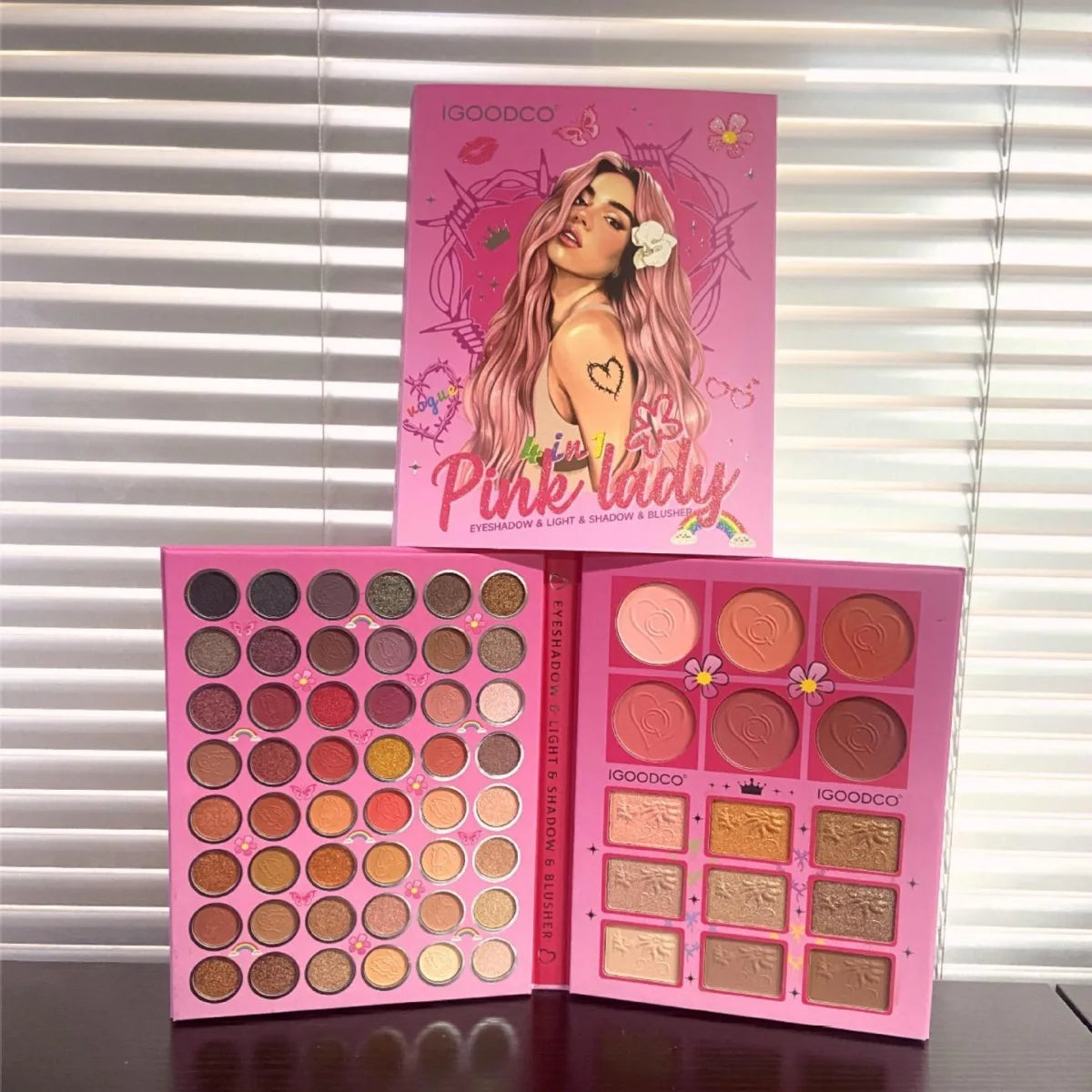 63 Color IGOODCO Eye Shadow Pressed Glitter Eyeshadow Factory Direct Waterproof Includes Cosmetic Mirror 2022 Lady Gift Set