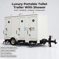 ZZKNOWN KN-430CS FRP Portable Toilet Shower Combo Trailer Mobile Restroom Flush System Eco-Friendly for Camping Construction Use