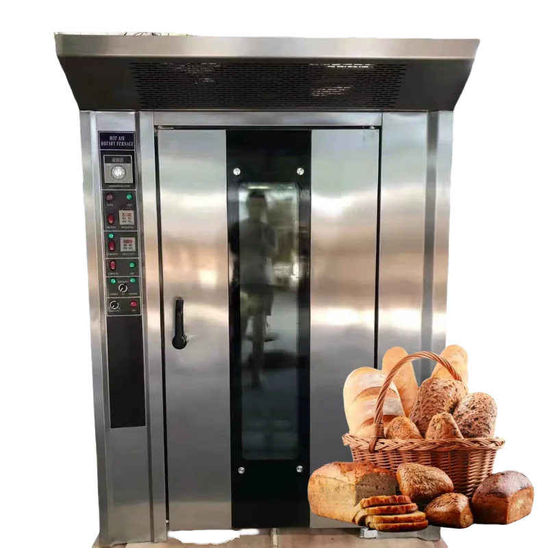 Automatic  Baking Equipment Das Diesel Electric Rotary Oven 12/16/32/64 Tray for Bakery Bread baguette Cookie Toast Croissant