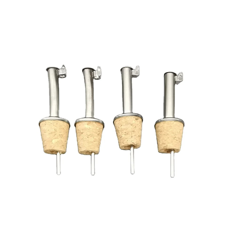 Wholesale Custom Stainless Steel Cork Wine Accessories Bottle Whisky Liquor Spirit Aerator Spout Pourer with Lid for Decanting