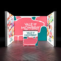 10x10 Trade Show Booth Design Freestanding LED Lightbox Display New LED Alternative to Pop up Banners Custom Fabric Fair Stand