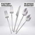 New Sustainable Modern Stainless Steel Knotted Cutlery Set with White Handle for Business Gift Mirror Polish Small Waist Design