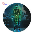 ODM Rave LED Clothes Cool LED KING TRON Costume Set Performance Wear Fiber Optic Light Boys Group Dance Suit