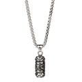 Vintage Buddhist Stainless Steel Pendant Necklace with Box Chain Six-Character Mantra and Lotus Titanium Steel Accessories
