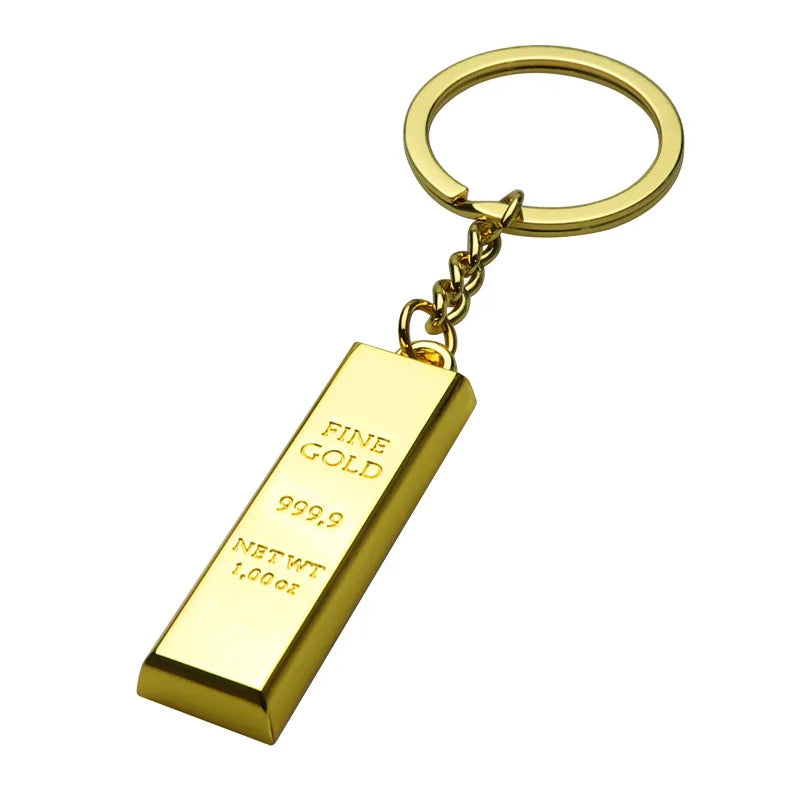 Creative Gold Advertising Promotional Gift Key Chain Laser Logo 999 Fine Gold Gold Bar Keychain