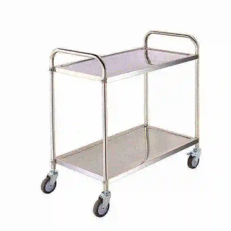 Durable Commercial Equipment Stainless Steel Restaurant Food and Drink Hand Serving Trolley Cart