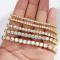 Tennis Bracelet 925 Silver Mossinate Diamond Women Men 2024 New Style Tennis Chain with Light Blue Stones.