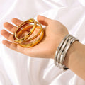 Titanium Steel Minimalist Bracelets Popular Electroplated Gold Silver Stainless Steel Bracelet Bangle Jewelry