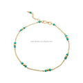 1000s Jewelry 18K Real Gold Bracelet Wholesale Women Charm Bracelet Ball Chain Gold with Gem Stone Chinese Factory Yellow 2 Pcs