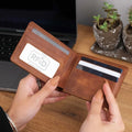 Wholesale Crazy Horse Leather RFID Wallets Custom Personalized Blank Genuine Leather Bifold Card Holder for Husband Gift