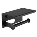 Stainless Steel Paper Roll Holder Wall Mounted Black Toilet Paper Hanger with Shelf