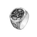 Waterproof 18k Gold Plated Hoop Finger Rings Angel Signet Rings Men