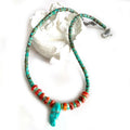 Spiny Oyster Turquoise and 925 Silver Necklace Indigenous Jewelry Native