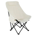 High Backrest Moon Foldable Camping Chair Portable Outdoor Recliner for Beach Fishing Picnic Travel Lightweight Durable Chair