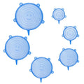 6 Pack Various Sizes Silicone Stretch Lids Tapas Adaptables De Silicona Reusable Elastic Bowl Cover for Food Storage