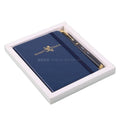 Best Quality  Christmas Luxury Dark Blue A6 A5 Note Books Customizable Logo Pu Notebook Gift Set With Pen
