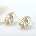 Factory Wholesale Brass 14K Gold Plated Irregular Shape Fashion Studs Earring Diy Jewelry Earrings Making Accessories