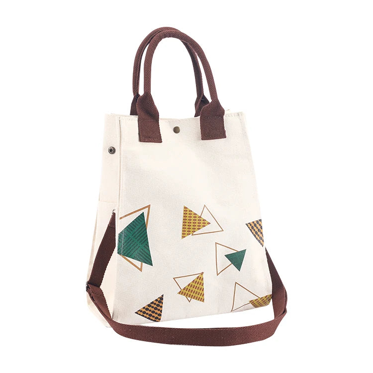 Classic Ladies Crossbody Custom Logo Travel Tote Bag Large Bucket Canvas Handbag