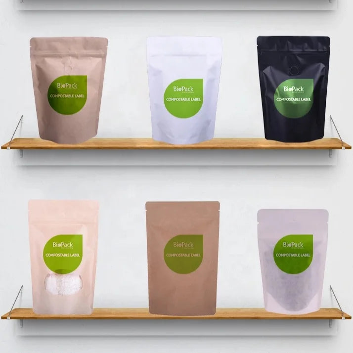 Compostable Custom PLA Paper Material Food Containers Label Self Adhesive Water Dissolvable Label Sticker