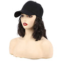 Women's Small Synthetic Wave Baseball Cap Wig with Short Wavy Hair Extensions Adjustable Brown Black