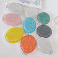 Luxury Rhinestone Mini Folding Hair Brush With Mirror Small Make Brush Set Hand Held Portable Compact Pocket Mirror Gift Present