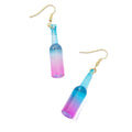 Exaggerated Bar Jewelry Vodka Bottle Gradient Ramp Blue Purple Acrylic Earrings Women