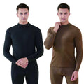 Custom 2pcs Set of Breathable Winter Warm Men's Thermal Underwear-Plaid Long Johns with Middle Neck Top Bottom Sleepwear Wenzhou