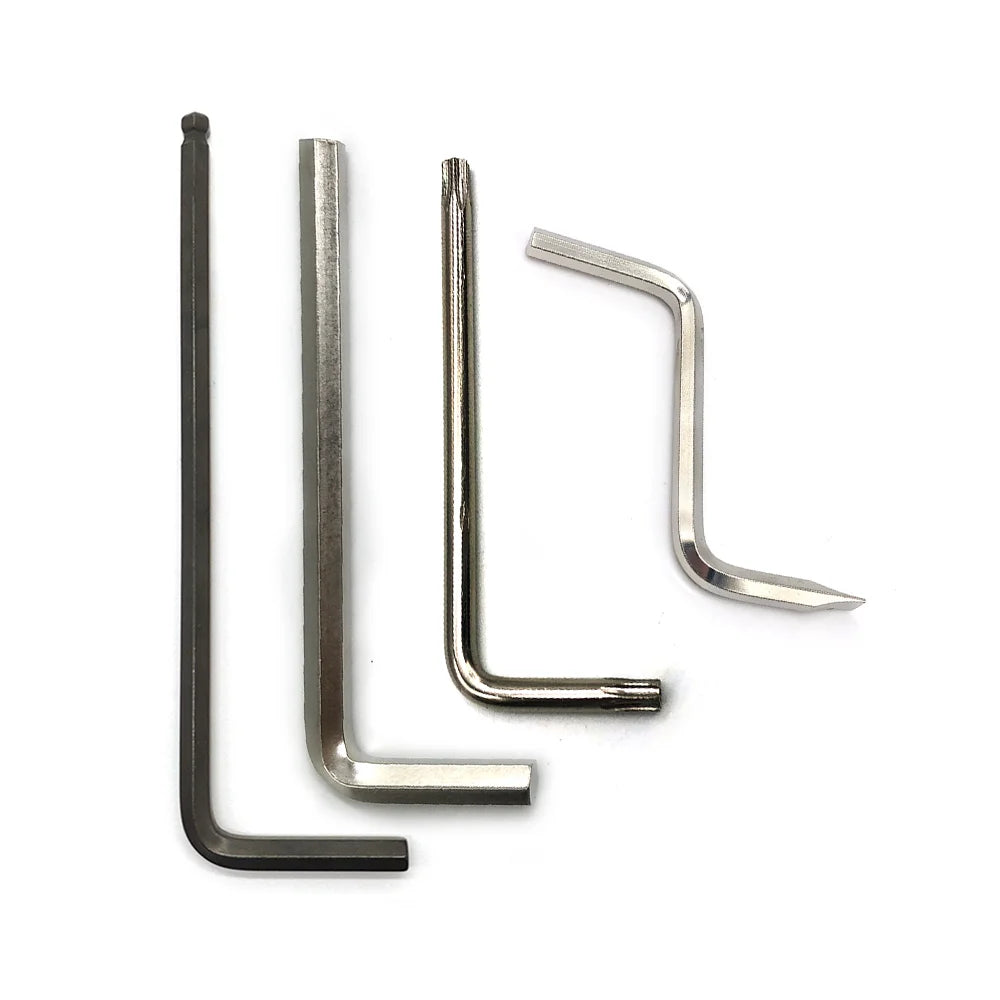 Factory Wholesale Hex Keys 4mm 5mm 6mm 8mm Allen Key Nickel Plated 45 # Steel l Shaped Wrench Security Allen Torx Key