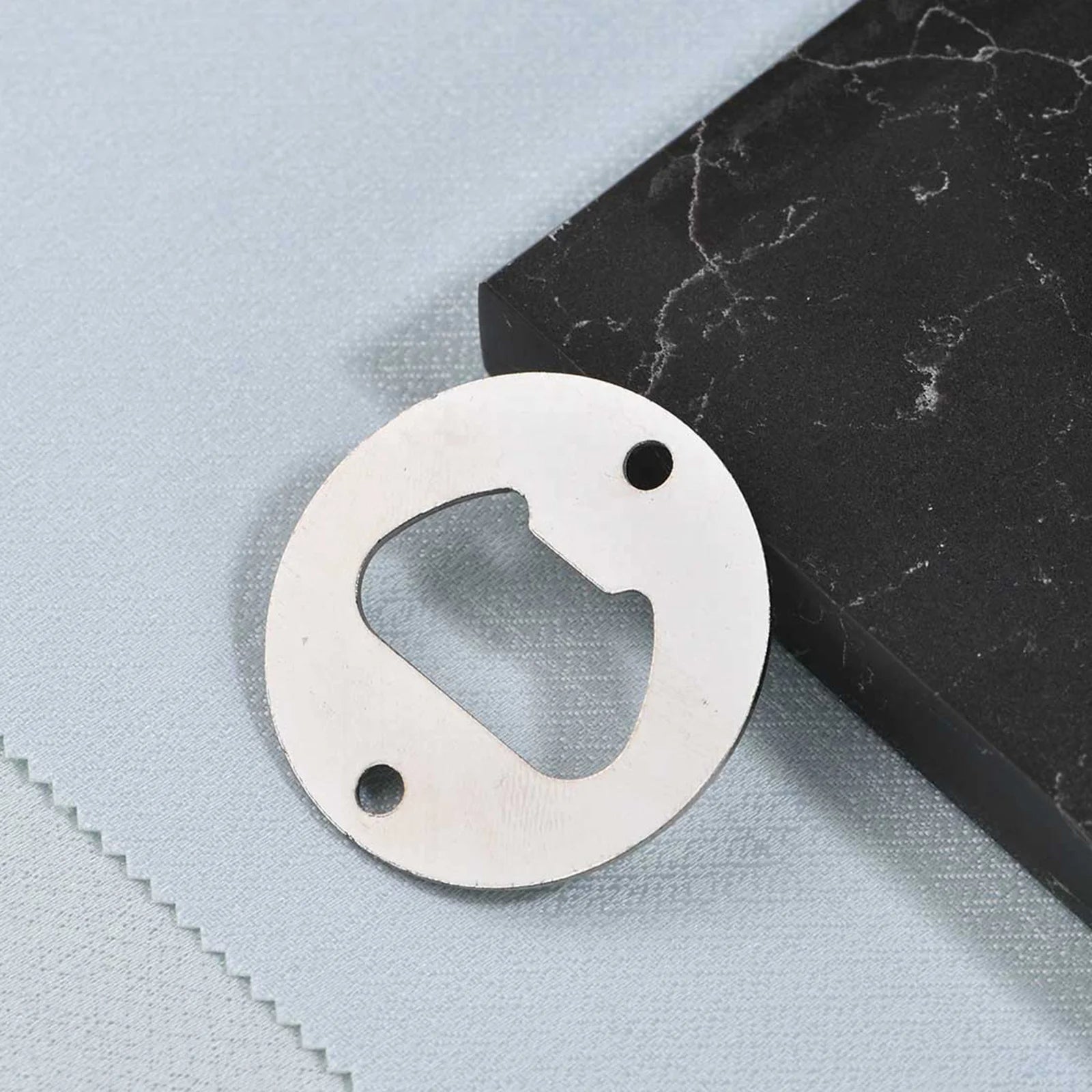 Nickel-Plated Iron Beer Bottle Opener Round Design Diameter 43mm-Promotional Multi-Tool for Home & Kitchen Use