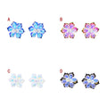 Crystal Flower Stud Earrings Novelty Funny Colourful  Flower Statement Earrings for Women Jewelry