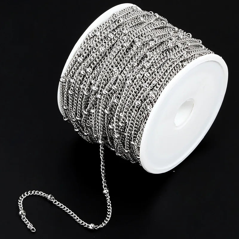 Stainless steel new side clip small bead chain ornament diy necklace bracelet fashion tassel decoration with